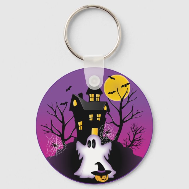 Spooky Halloween Ghost Key Ring (Front)