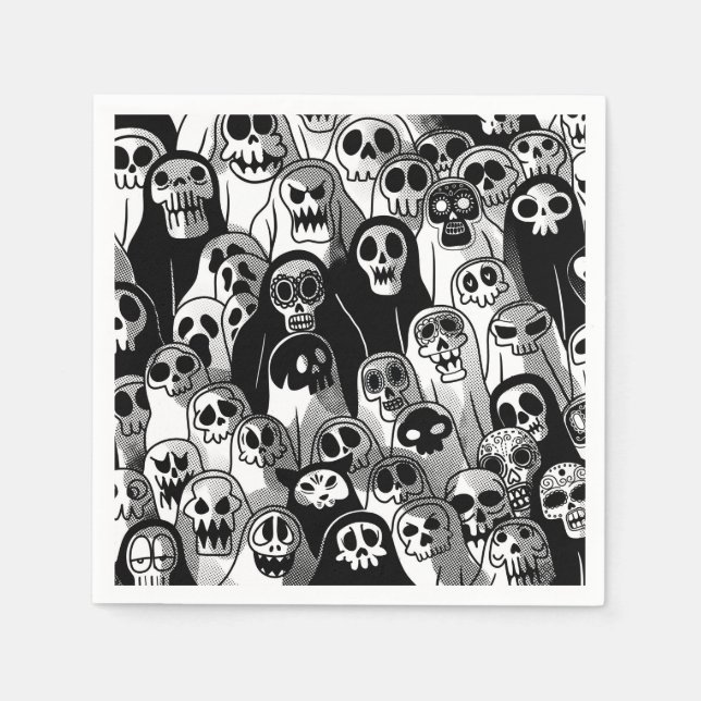 Spooky Halloween Ghost Napkin (Front)