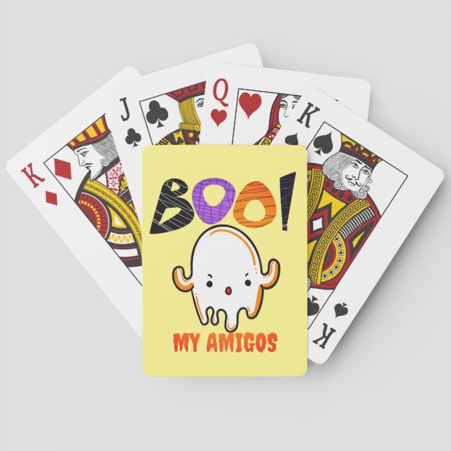 Spooky Halloween Ghost : Notebook Playing Cards (Back)