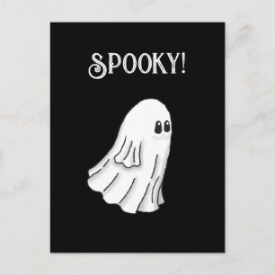 Spooky Halloween Ghost Postcard