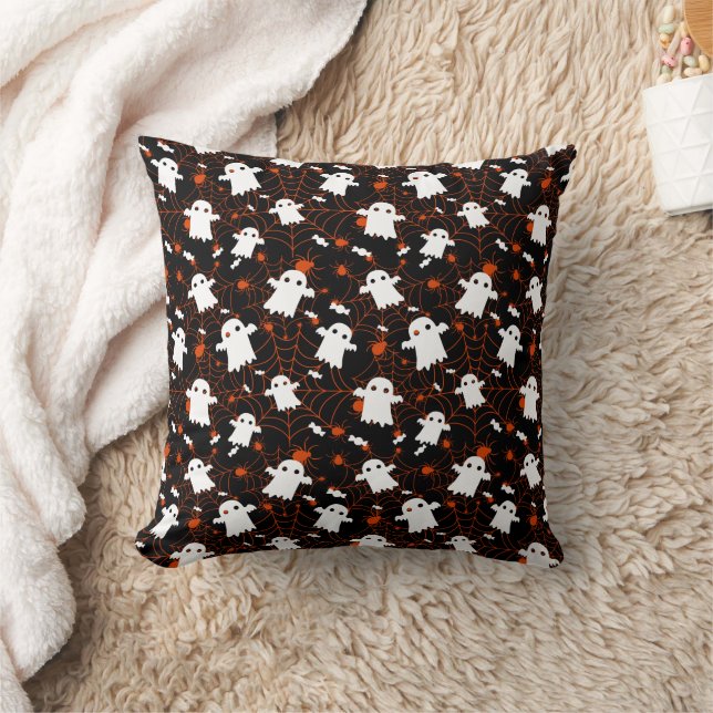 Spooky Halloween Ghost Spiders Candy Cushion (Blanket)