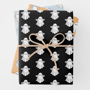 Spooky Halloween Ghost Wrapping Paper Sheet