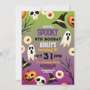 Spooky Halloween Ghosts Birthday Kids Invitation