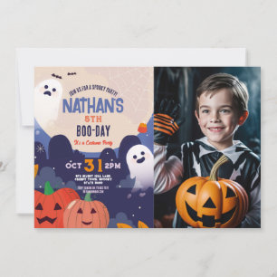 Spooky Halloween Ghosts Birthday Kids Photo  Invitation