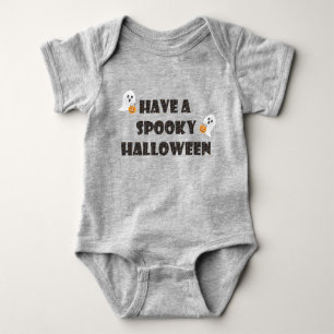 Spooky Halloween Ghosts Halloween Candy Orange Baby Bodysuit