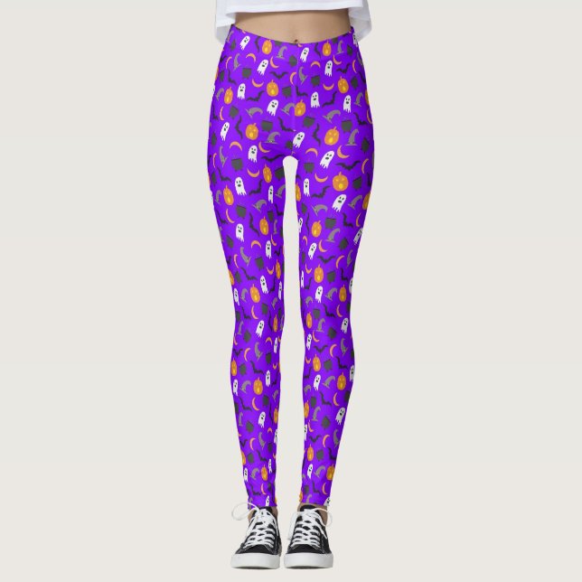 Spooky Halloween Ghosts Leggings (Front)