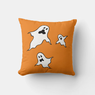 Spooky Halloween Ghosts Throw Cushion