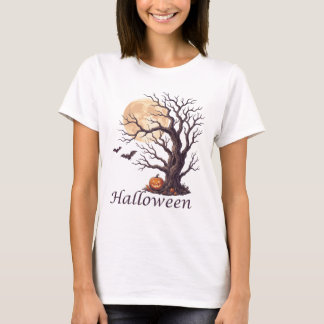 Spooky Halloween Gnarled Tree Jack-o'-Lantern T-Shirt