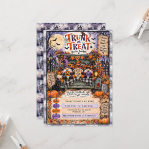 Spooky Halloween Gnomes Trunk or Treat Party Invitation