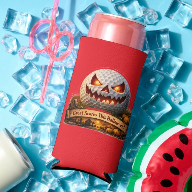 Spooky Halloween golf graphic teal cam cooler (In Situ Summer)