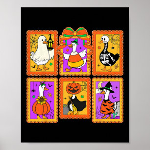Spooky Halloween Goose Costume Colour Block Funny Poster