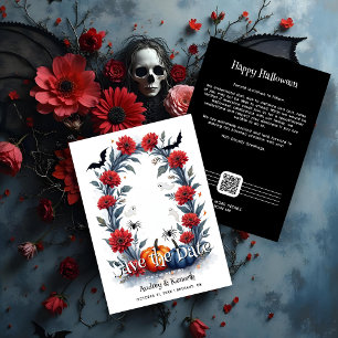 Spooky Halloween Gothic Arch Wedding Save The Date