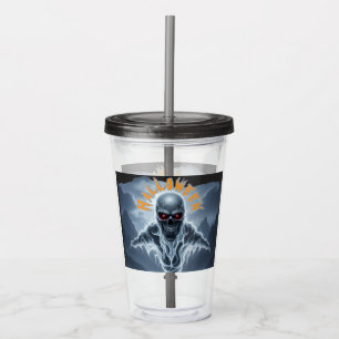 Spooky Halloween Gothic Skeleton Spirit Acrylic Tumbler