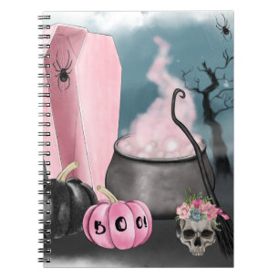 Spooky Halloween Grave Yard and Spider Webs  Plann Notebook