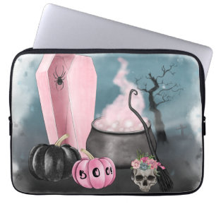 Spooky Halloween Grave Yard and Spider Webs  Samsu Laptop Sleeve