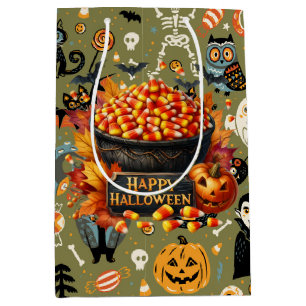 Spooky Halloween Green Medium Gift Bag