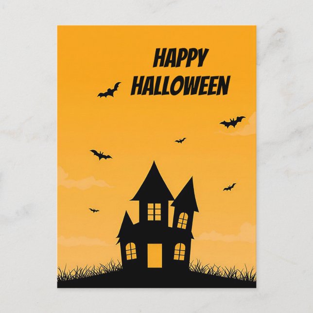 Spooky Halloween Greeting Postcard (Front)