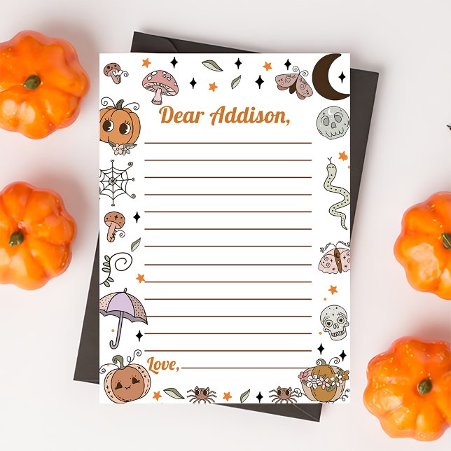 Spooky Halloween Groovy Time Capsule Note Mess Thank You Card (Creator Uploaded)