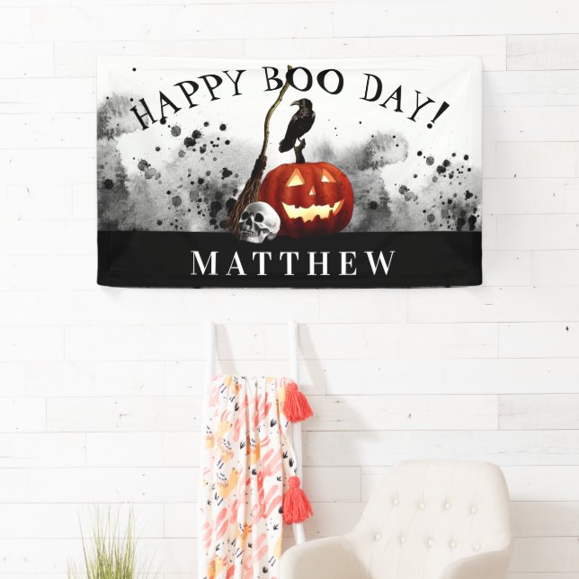 Spooky Halloween Happy Boo Day Birthday  Banner (Insitu)