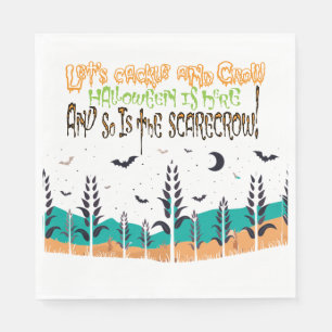 Spooky Halloween Haunted Corn Field Napkin
