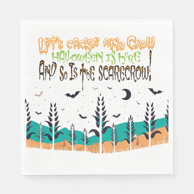 Spooky Halloween Haunted Corn Field Napkin (Front)