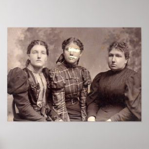 Spooky Halloween Haunted Family Portrait Poster