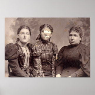 Spooky Halloween Haunted Family Portrait Poster