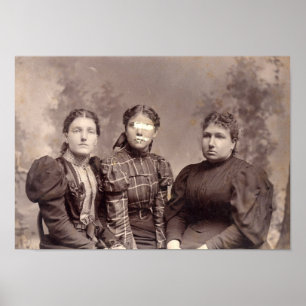 Spooky Halloween Haunted Family Portrait Poster