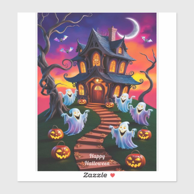 Spooky Halloween Haunted House Illustration (Sheet)