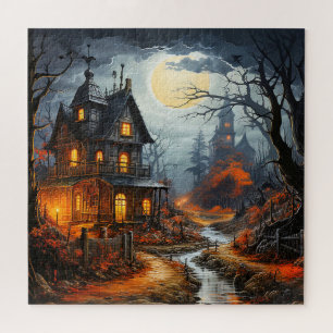 Spooky Halloween Haunted House Jigsaw Puzzle