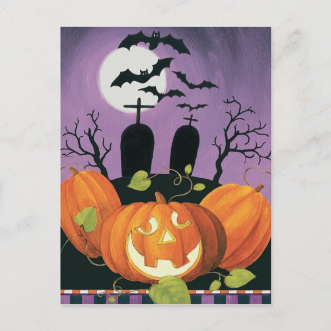 Spooky Halloween Haunted House Postcard (Front)