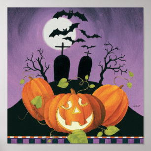 Spooky Halloween Haunted House Poster