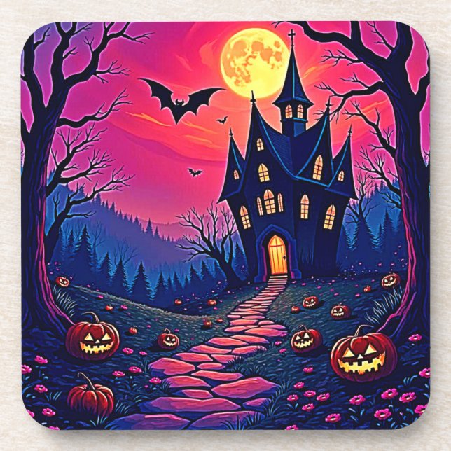 Spooky Halloween Haunted Mansion Art Coaster (Front)