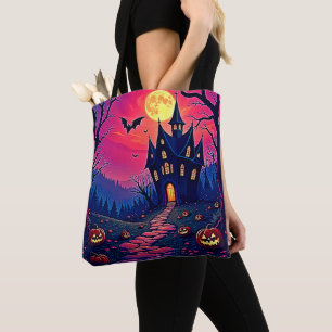 Spooky Halloween Haunted Mansion Art Tote Bag
