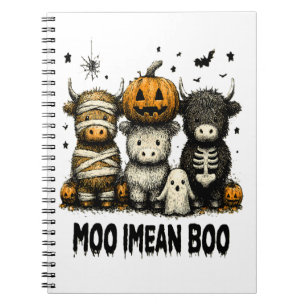 Spooky Halloween Highland Cow Notebook
