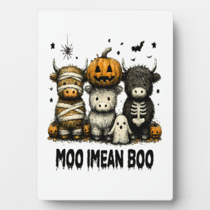 Spooky Halloween Highland Cow Plaque