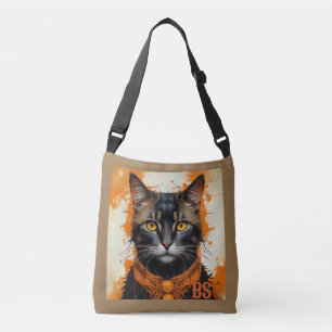 Spooky Halloween horror cat in Disguise Crossbody Bag