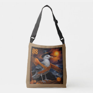 Spooky Halloween horror seagull in Disguise Crossbody Bag