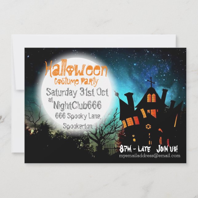 Spooky Halloween House Invitation (Front)