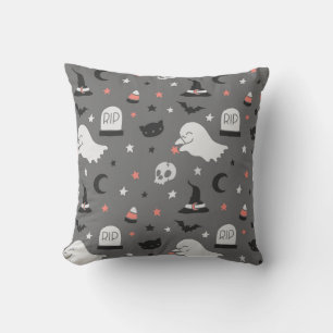 Spooky Halloween Icon Pattern Cushion
