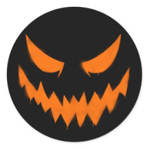 Spooky Halloween Jack-O'-lantern Face Sticker