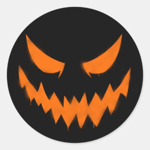 Spooky Halloween Jack-O'-lantern Face Sticker