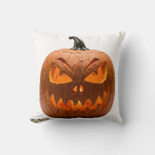 Spooky Halloween Jack O Lantern Pumpkin Throw Pill Cushion