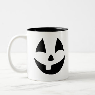 Spooky Halloween Jack O'Lantern Snaggletooth Two-Tone Coffee Mug
