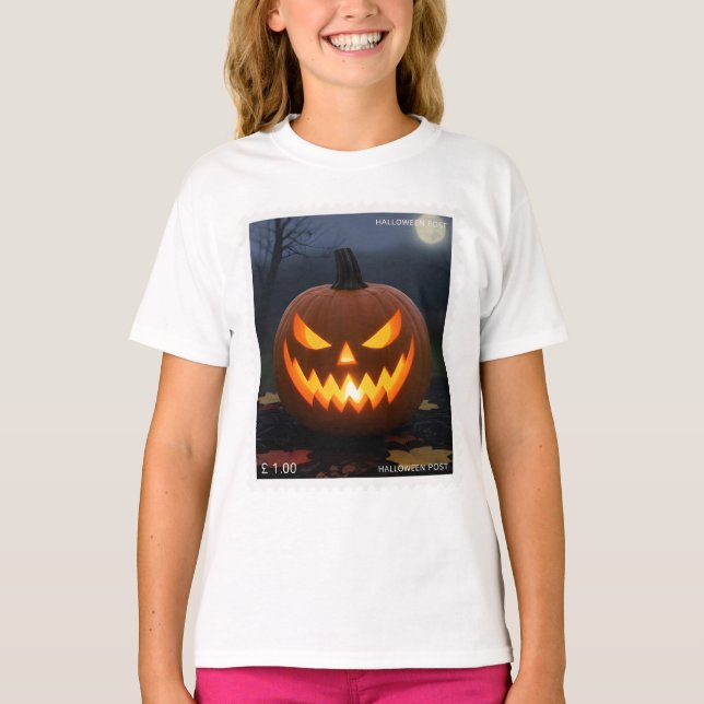 Spooky Halloween Kids Tee – Retro Pumpkin  (Front)