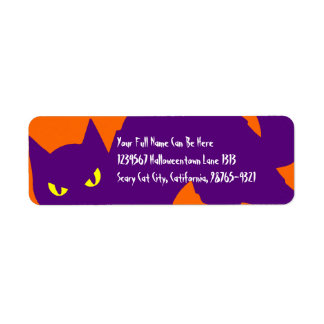 Spooky Halloween Kitty Cat Return Address Label