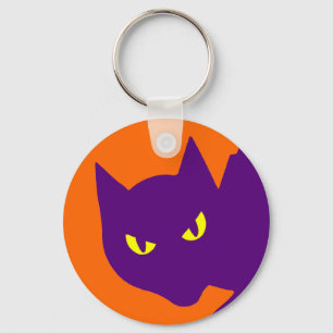 Spooky Halloween Kitty Cat Scary Evil Key Ring