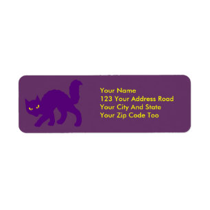 Spooky Halloween Kitty Cat Scary Return Address Label