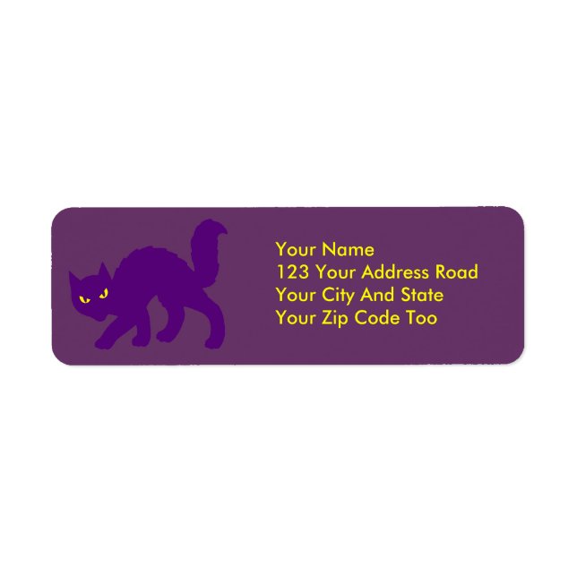 Spooky Halloween Kitty Cat Scary Return Address Label (Front)