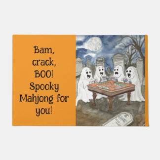 spooky halloween Mah Jong  Doormat